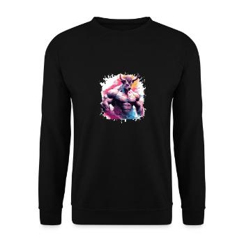 Musculation des muscles du taureau - Sweat-shirt Unisexe - noir - Devant - Alina (178cm) & Michal (187cm)