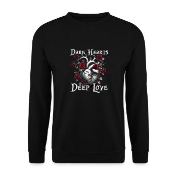Romance sombre Booktok Coeurs sombres Amour profond - Sweat-shirt Unisexe - noir - Devant - Alina (178cm) & Michal (187cm)
