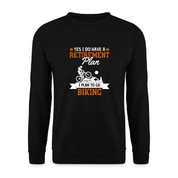 Mountain Bike Retirement Plan Design - Unisex Sweatshirt - black - Front - Alina (178cm) & Michal (187cm)