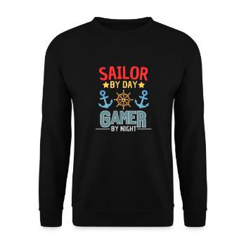 Funny Gambler Sailor Gaming Saying - Unisex Sweatshirt - black - Front - Alina (178cm) & Michal (187cm)