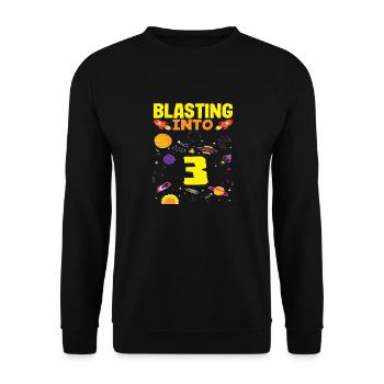 Rocket launch into the third year of space adventure - Unisex Sweatshirt - black - Front - Alina (178cm) & Michal (187cm)