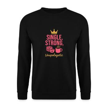 Single Mom Chaos Coordinator Wine - Unisex Sweatshirt - black - Front - Alina (178cm) & Michal (187cm)