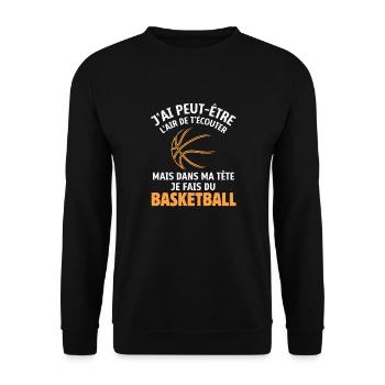joueur de basketball cadeau basketball - Sweat-shirt Unisexe - noir - Devant - Alina (178cm) & Michal (187cm)