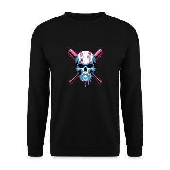 Baseball Skull Batte de Baseball - Sweat-shirt Unisexe - noir - Devant - Alina (178cm) & Michal (187cm)