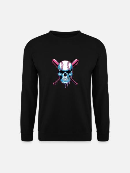 Baseball Skull Baseball Bat - Unisex Sweatshirt - black