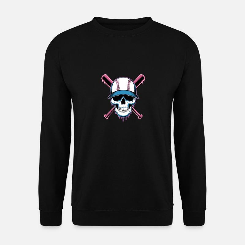 Baseball Skull Batte de Baseball - Sweat-shirt Unisexe - noir