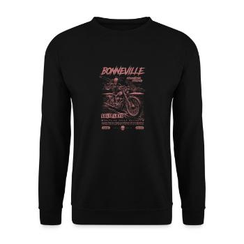 Bonneville Salt Flats Moto Vintage Biker - Sweat-shirt Unisexe - noir - Devant - Alina (178cm) & Michal (187cm)