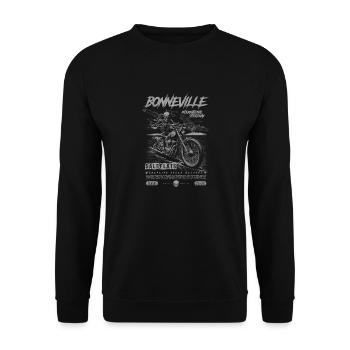 Bonneville Salt Flats Moto Vintage Biker - Sweat-shirt Unisexe - noir - Devant - Alina (178cm) & Michal (187cm)