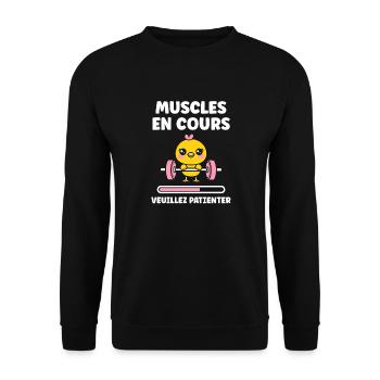 Animaux Humour musculation - Sweat-shirt Unisexe - noir - Devant - Alina (178cm) & Michal (187cm)