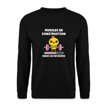 Animaux Humour musculation - Sweat-shirt Unisexe - noir - Devant - Alina (178cm) & Michal (187cm)