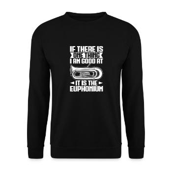 Baritone Player One Thing I Am Good Euphonium - Unisex Sweatshirt - black - Front - Alina (178cm) & Michal (187cm)