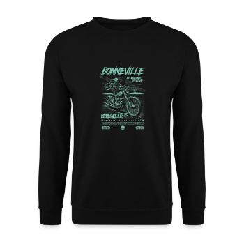 Bonneville Salt Flats Motorcycle Vintage Biker - Unisex Sweatshirt - black - Front - Alina (178cm) & Michal (187cm)