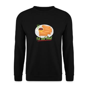 Lumpia Spring Roll Loempia Gift - Unisex Sweatshirt - black - Front - Alina (178cm) & Michal (187cm)