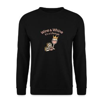 Single Mom Chaos Coordinator Wine - Unisex Sweatshirt - black - Front - Alina (178cm) & Michal (187cm)