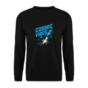 Weltraum-nerd-design Galaxien-erkunder Kosmischer - Unisex Pullover - Schwarz - Vorne - Alina (178cm) & Michal (187cm)