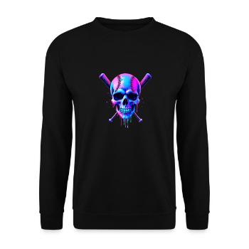 Baseball Skull Batte de Baseball - Sweat-shirt Unisexe - noir - Devant - Alina (178cm) & Michal (187cm)