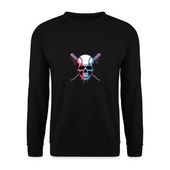 Baseball Skull Batte de Baseball - Sweat-shirt Unisexe - noir - Devant - Alina (178cm) & Michal (187cm)