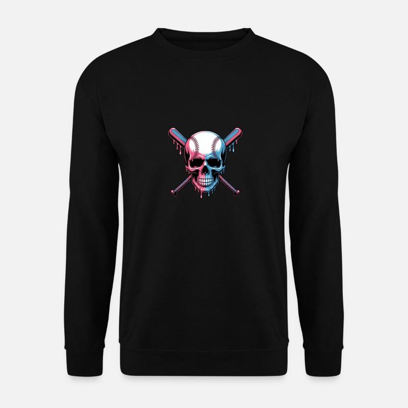 Baseball Totenkopf Baseballschläger - Unisex Pullover - Schwarz