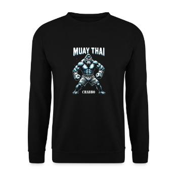 Muay Thai Boxen - Unisex Pullover - Schwarz - Vorne - Alina (178cm) & Michal (187cm)