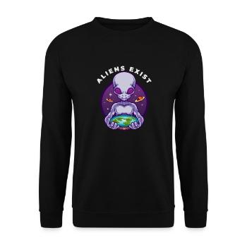 Alien tenant la Terre - Sweat-shirt Unisexe - noir - Devant - Alina (178cm) & Michal (187cm)