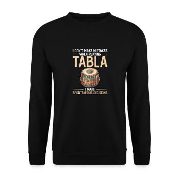 I don't make mistakes playing tabla, - Unisex Sweatshirt - black - Front - Alina (178cm) & Michal (187cm)