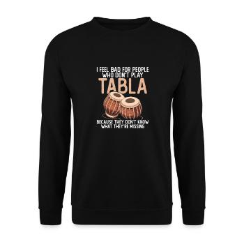 I feel bad for the people who play table - Unisex Sweatshirt - black - Front - Alina (178cm) & Michal (187cm)