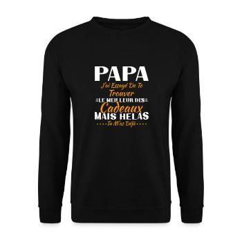 Daddy I tried to find you the best gift - Unisex Sweatshirt - black - Front - Alina (178cm) & Michal (187cm)