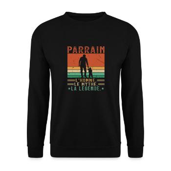 Pate, Mann, Mythos, Legende - Unisex Pullover - Schwarz - Vorne - Alina (178cm) & Michal (187cm)