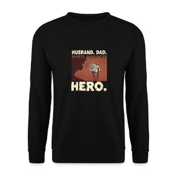 Commentator Sports Presenter Father - Unisex Sweatshirt - black - Front - Alina (178cm) & Michal (187cm)