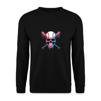 Baseball Skull Batte de Baseball - Sweat-shirt Unisexe - noir - Devant - Alina (178cm) & Michal (187cm)
