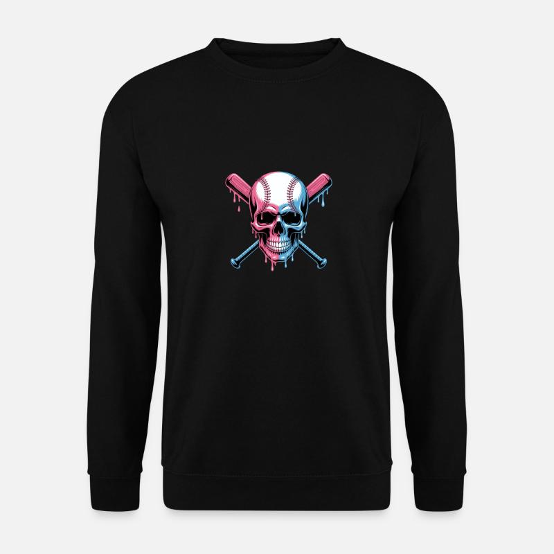 Baseball Skull Baseball Bat - Unisex Sweatshirt - black