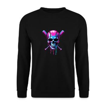Baseball Skull Batte de Baseball - Sweat-shirt Unisexe - noir - Devant - Alina (178cm) & Michal (187cm)