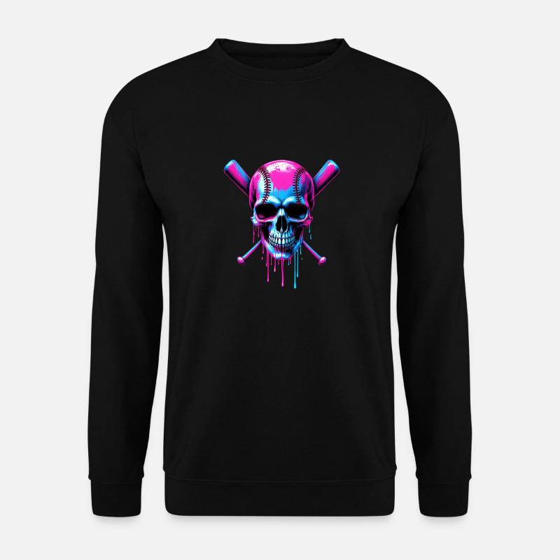 Baseball Skull Baseball Bat - Unisex Sweatshirt - black
