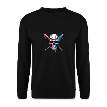 Baseball Skull Batte de Baseball - Sweat-shirt Unisexe - noir - Devant - Alina (178cm) & Michal (187cm)