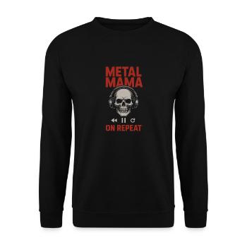 Metal Mom Life Rock And Roll Mother Skull Roses - Unisex Sweatshirt - black - Front - Alina (178cm) & Michal (187cm)