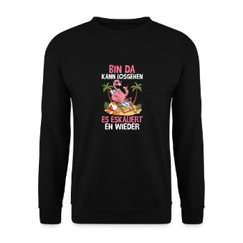 J’y suis, ça peut commencer, ça s’intensifie quand même - Sweat-shirt Unisexe - noir - Devant - Alina (178cm) & Michal (187cm)