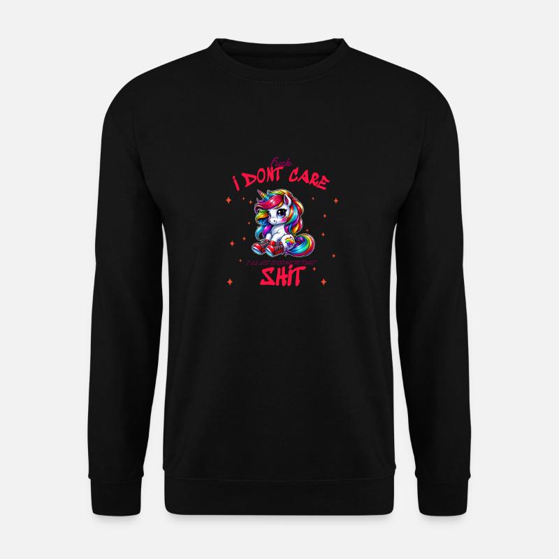I Don’t Care Einhorn Statement design - Unisex Pullover - Schwarz
