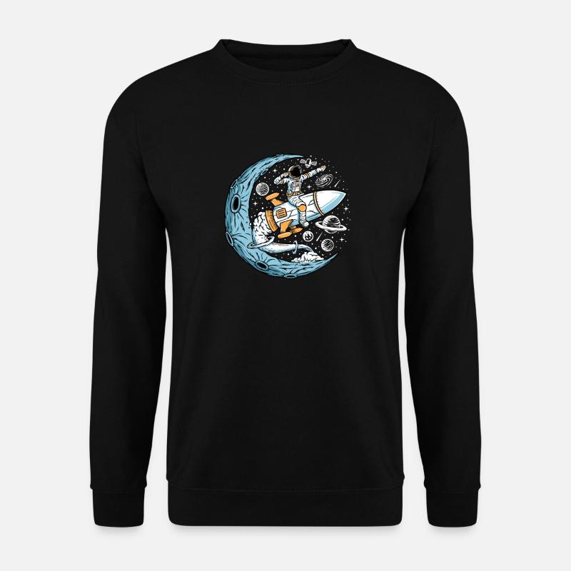 Astronaute à bord d’une fusée dans l’espace - Sweat-shirt Unisexe - noir