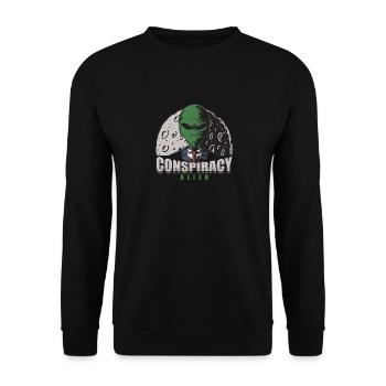 Alien Conspiracy Theory Design - Unisex Pullover - Schwarz - Vorne - Alina (178cm) & Michal (187cm)