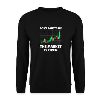 Don't talk to me Stock Market Stock Market Trader - Unisex Sweatshirt - black - Front - Alina (178cm) & Michal (187cm)