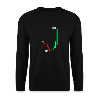 Buy Sell Stock Market Stock Market Trader - Unisex Sweatshirt - black - Front - Alina (178cm) & Michal (187cm)