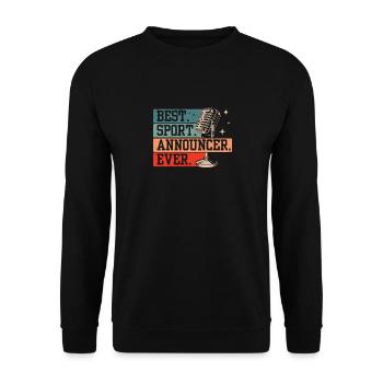 Funny Sports Ansager - Unisex Pullover - Schwarz - Vorne - Alina (178cm) & Michal (187cm)