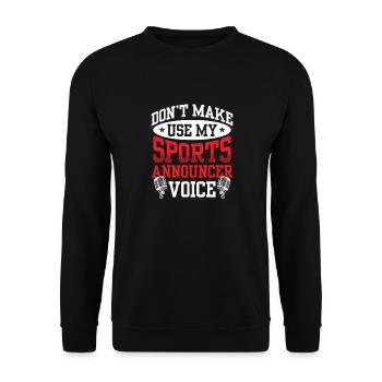 Funny Sports Ansager - Unisex Pullover - Schwarz - Vorne - Alina (178cm) & Michal (187cm)