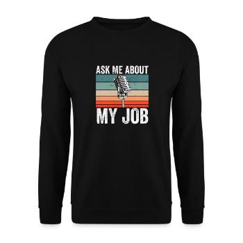 Funny Sports Ansager - Unisex Pullover - Schwarz - Vorne - Alina (178cm) & Michal (187cm)