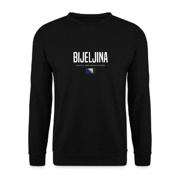 Bijeljina, Bosnie-Herzégovine - Sweat-shirt Unisexe - noir - Devant - Alina (178cm) & Michal (187cm)