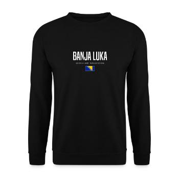 Banjaluka, Bosnie-Herzégovine - Sweat-shirt Unisexe - noir - Devant - Alina (178cm) & Michal (187cm)