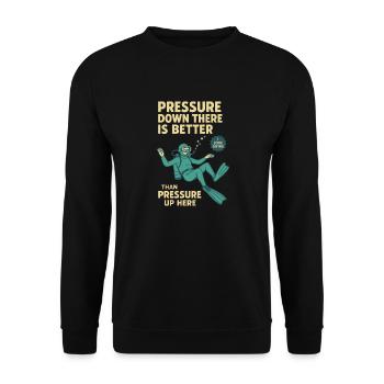 La pression vers le bas est meilleure conception du plongeur - Sweat-shirt Unisexe - noir - Devant - Alina (178cm) & Michal (187cm)