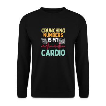 Crunching Numbers Is My Cardio - Unisex Sweatshirt - black - Front - Alina (178cm) & Michal (187cm)