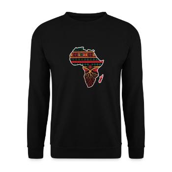 African Pattern Card with Roots - Unisex Sweatshirt - black - Front - Alina (178cm) & Michal (187cm)