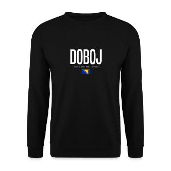 Doboj, Bosnie-Herzégovine - Sweat-shirt Unisexe - noir - Devant - Alina (178cm) & Michal (187cm)